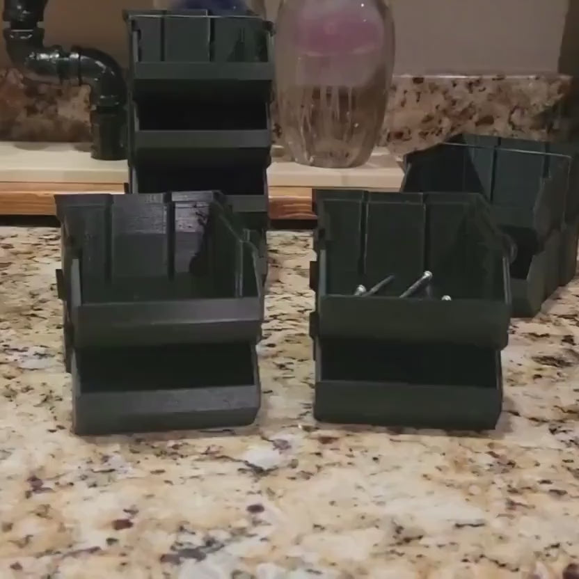 Stackable Storage Bins — Modular Organizers for Garage, Workshop, or Desk — Great for Small Parts!