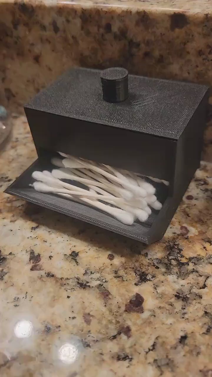 Q-Tip Dispenser - Functional Organizer for Countertop Cotton Swab Storage